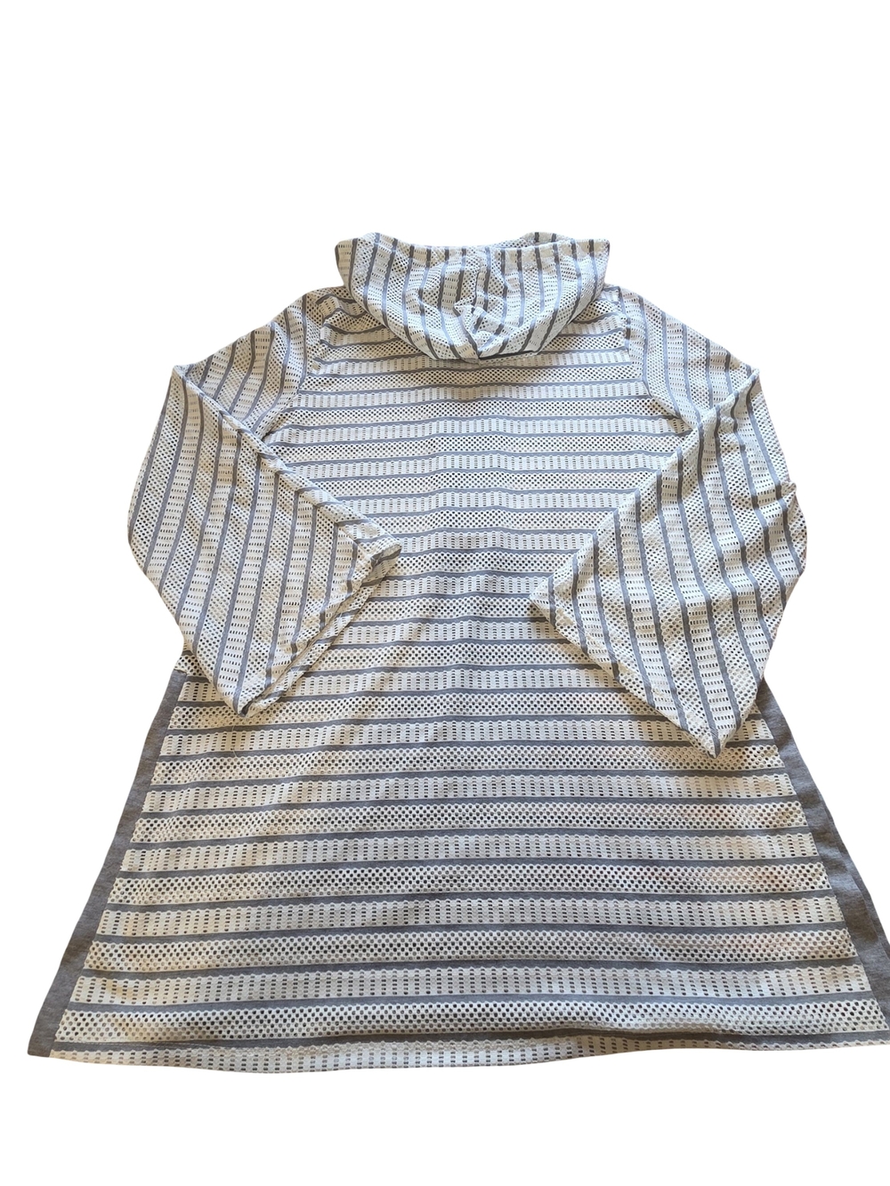 Saint Tropez West Striped Hooded Pullover Dress — White & Gray - Picture 2 of 11